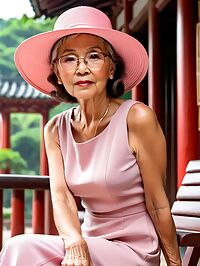An elderly woman in her 80s wears lingerie at the morning bowling alley